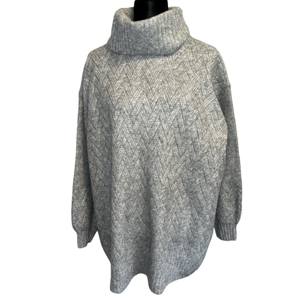NWOT JF Cowlneck Zigzag Pattern Knit Sweater